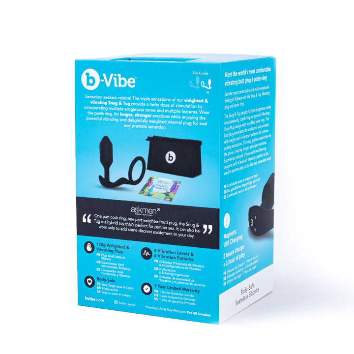 B - Vibe Vibrating Snug & Tug M Black - ANAL PLAY - Romeo Romeo