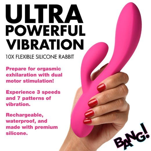 Bang! 10X Flexible Silicone Rabbit - VIBRATORS - Romeo Romeo