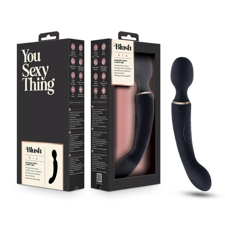 Blush Gia Black Wand Massager - VIBRATORS - Romeo Romeo