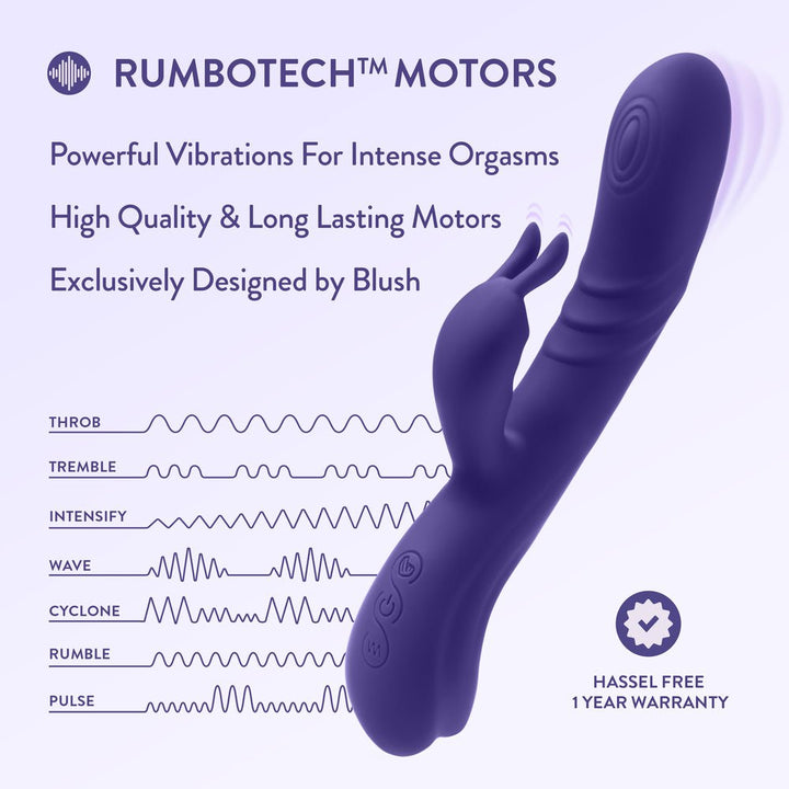 Blush Harper Midnight Rabbit Vibrator - VIBRATORS - Romeo Romeo