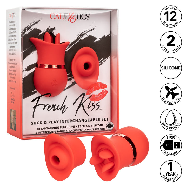 Calexotics French Kiss Suck + Play Interchangeable Set - VIBRATORS - Romeo Romeo