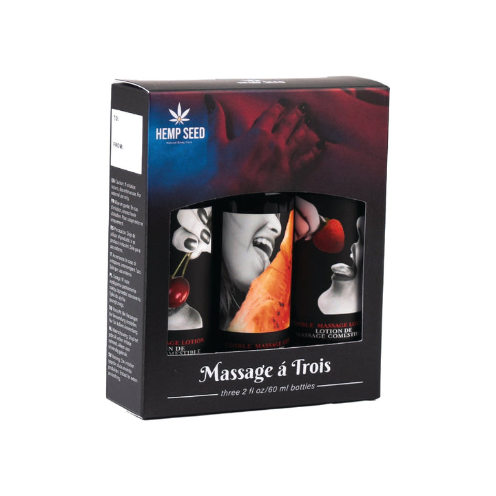 Hemp Seed Massage - A - Trois Edible Massage Lotion Gift Set - BATH + BODY - Romeo Romeo