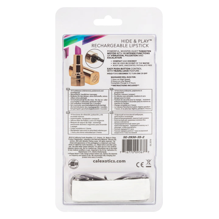 Hide & Play Rechargeable Lipstick Vibe - VIBRATORS - Romeo Romeo