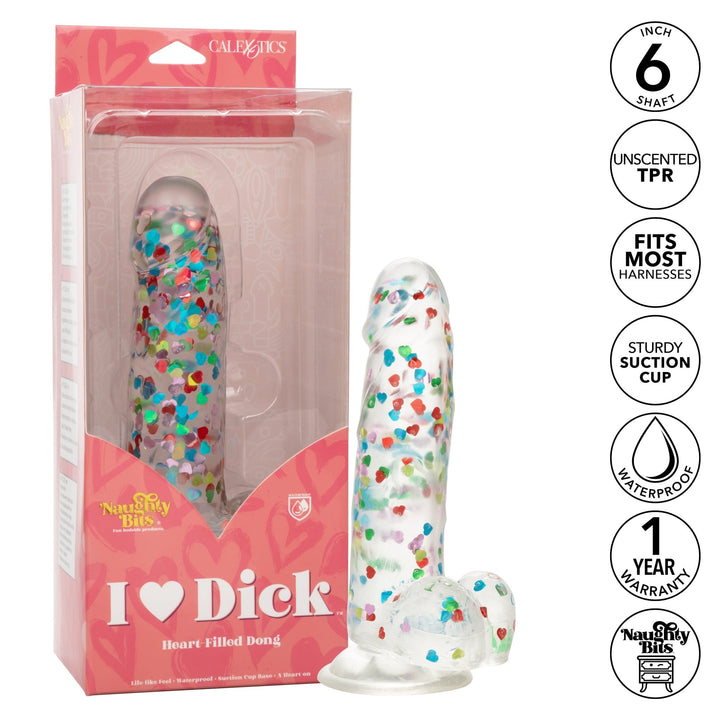 Naughty Bits I Love Dick Heart - Filled Dildo - DILDOS - Romeo Romeo