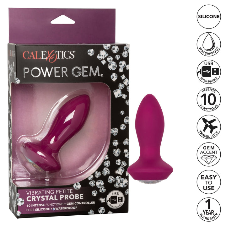 Power Gems Vibrating Crystal Petite Probe - ANAL PLAY - Romeo Romeo