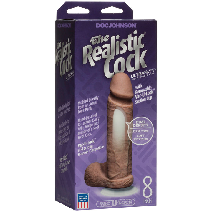 Realistic Cock - Ur3 - Brown - 8" - DILDOS - Romeo Romeo