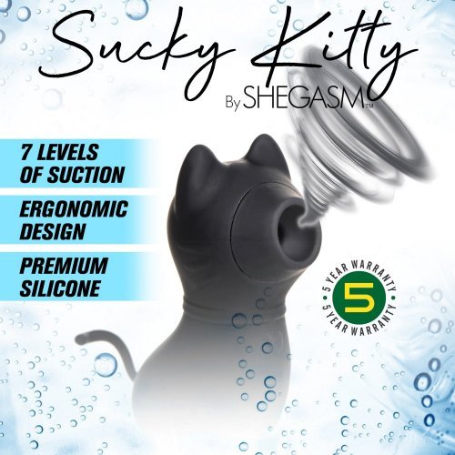 Shegasm Sucky Kitty 7x Clitoral Stimulator - Black - VIBRATORS - Romeo Romeo