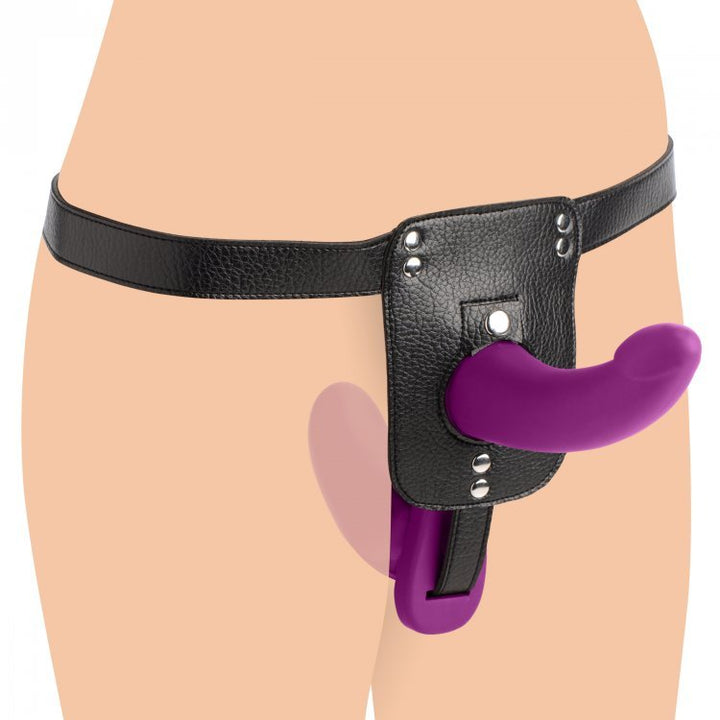 Strap - U Double Take 10X Vibrating Dp Strap - On - Purple - STRAP - ONS - Romeo Romeo
