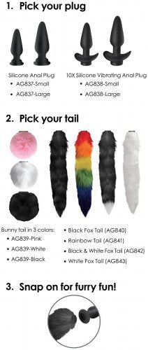 Tailz Snap - On Vibrating Interchangeable Anal Plug - ANAL PLAY - Romeo Romeo