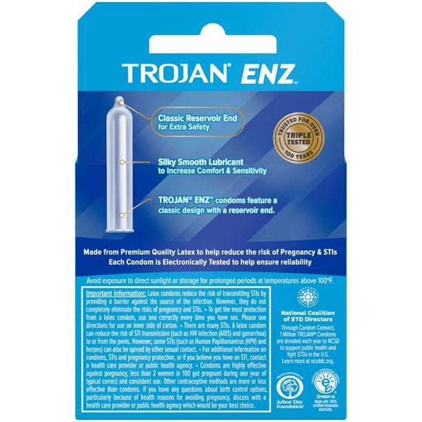 Trojan Enz Lubricated 3Pk - MORE - Romeo Romeo