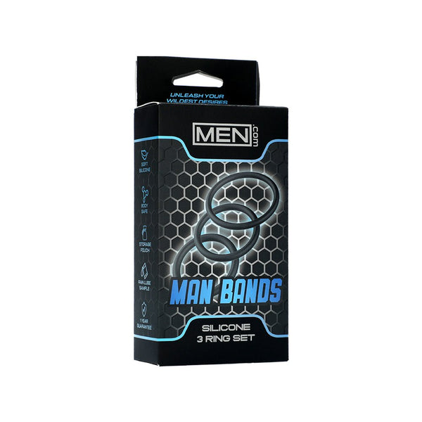 MEN.com Man Bands 3pc Silicone Ring Set - FOR HIM - Romeo Romeo